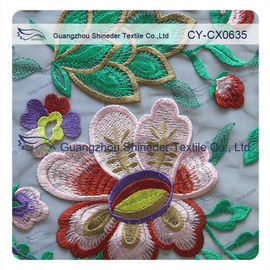 Floral qui respecte l'environnement de tissu de dentelle de coton brodé avec la largeur de 120cm fournisseur