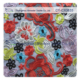 Tissu brodé floral de dentelle de coton, Muti - mode sur toute la surface de couleur fournisseur