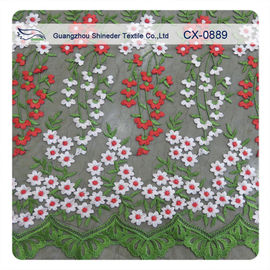 Muti - tissu brodé floral de dentelle de couleur, textiles de mode de crochet fournisseur