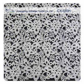 Tissu brodé floral en ivoire de dentelle de lingerie de Reapted, teinture écologique fournisseur