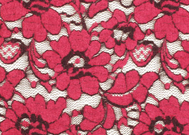 Le rouge a balayé OEM écologique de largeur du tissu élastique 135cm de dentelle/OMD CY-LQ0001 fournisseur