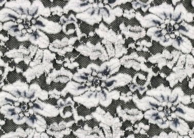 Dentelle balayée de fleur blanche étirable, tissu en nylon CY-LQ0003 de Spandex de rayonne fournisseur
