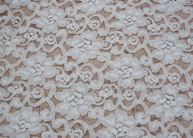 Forme blanche de fleur de tissu de dentelle balayée par mode, largeur étirable CY-LQ0042 de 135cm fournisseur