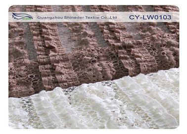 Tissu respirable adapté aux besoins du client de dentelle de bout droit de couleur avec GV CY-LW0103 de largeur de 130cm fournisseur