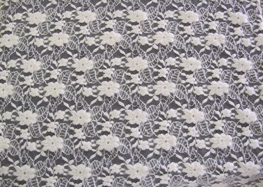 Le blanc standard écologique a balayé le tissu de dentelle pour la robe de mariage, brodé fournisseur