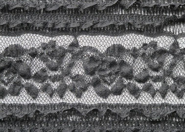 Tissu mou de dentelle de robe de mariage de bout droit de noir de Spandex avec la largeur de 130cm fournisseur