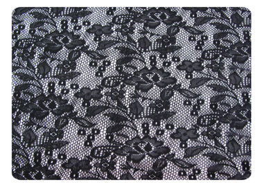 Tissu 100% de dentelle de polyester de noir pour des chemises de nuit, lingerie CY-CT8562 fournisseur