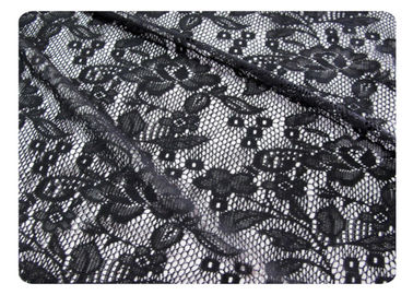 Tissu 100% de dentelle de polyester de noir pour des chemises de nuit, lingerie CY-CT8562 fournisseur