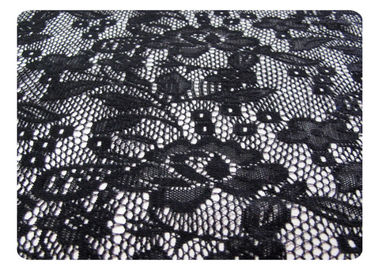 Tissu 100% de dentelle de polyester de noir pour des chemises de nuit, lingerie CY-CT8562 fournisseur