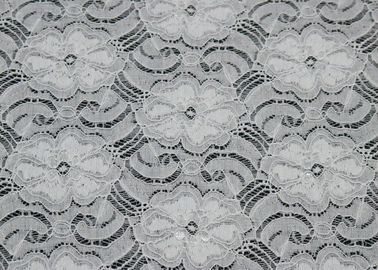 Tissu en nylon beau CY-LW0783Y élégant de Spandex de dentelle élastique blanche fournisseur