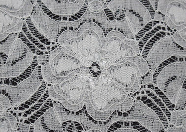 Tissu en nylon beau CY-LW0783Y élégant de Spandex de dentelle élastique blanche fournisseur