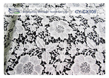 Tissu de dentelle brodé par coton en nylon avec la largeur CY-CX108 de 120cm fournisseur