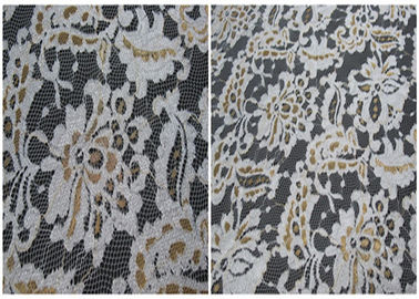 Tissu métallique coloré de dentelle de fleur de bout droit, tissu cranté de dentelle de bord fournisseur