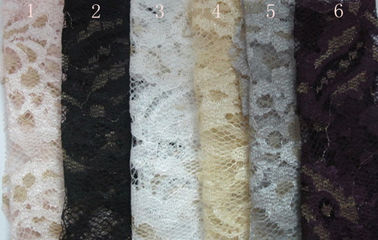 Tissu métallique coloré de dentelle de fleur de bout droit, tissu cranté de dentelle de bord fournisseur