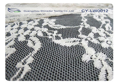 tissu de dentelle cranté par nylon de coton de largeur de 150cm pour les robes de mariage CY-LW0012 fournisseur