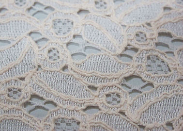Tissu en nylon de dentelle de coton en ivoire pour des robes fournisseur