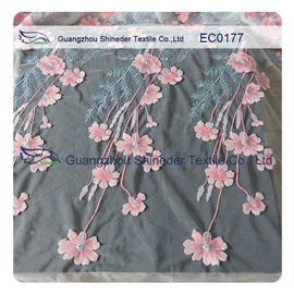 Tissu brodé de dentelle de polyester pour la haute couture chaude d'habillement d'été florale fournisseur