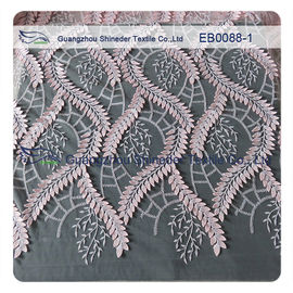 coton du nylon 30% du tissu 70% de dentelle brodé par largeur de 130CM pour la robe de mariage fournisseur