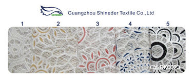 Dentelle géométrique épaisse de burn-out de coton de polyester de tissu blanc de dentelle pour la décoration de robe (CY-DK0023) fournisseur