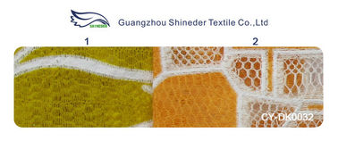 Tissu jaune de dentelle de polyester de coton floral avec la teinture qui respecte l'environnement (CY-DK0032) fournisseur