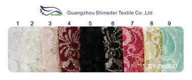Teinture qui respecte l'environnement de tissu élastique floral onduleux de dentelle pour la robe de soirée CY-DK0037 fournisseur