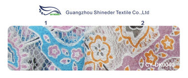 Dentelle sur toute la surface colorée de polyester de coton de dentelle de burn-out floral de tissu pour Madame Garment (CY-DK0040) fournisseur