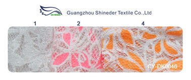 Tissu sur toute la surface coloré de dentelle de polyester de coton avec la dentelle de fleur de burn-out fournisseur