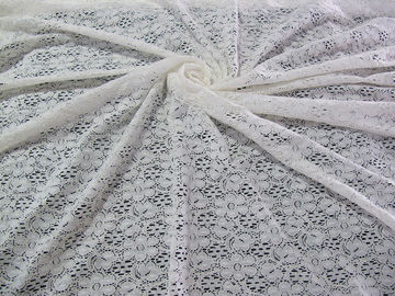 Tissu en nylon de dentelle de coton floral en ivoire avec la teinture libre d'azo pour Madame Dress CY-DK0029 fournisseur