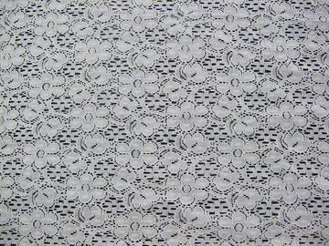 Tissu en nylon de dentelle de coton floral en ivoire avec la teinture libre d'azo pour Madame Dress CY-DK0029 fournisseur