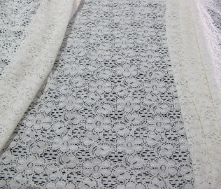 Tissu en nylon de dentelle de coton floral en ivoire avec la teinture libre d'azo pour Madame Dress CY-DK0029 fournisseur