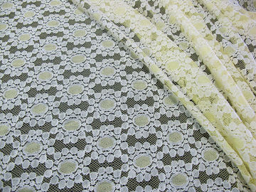 Floral en nylon de point de tissu de dentelle de coton jaune mou tricoté pour la robe CY-DK0034 de dentelle fournisseur