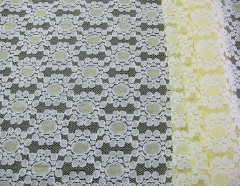 Floral en nylon de point de tissu de dentelle de coton jaune mou tricoté pour la robe CY-DK0034 de dentelle fournisseur