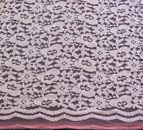 Rose en nylon de tissu de maille de dentelle de coton qui respecte l'environnement largeur CY-DK0025 de 145CM - de 150CM fournisseur