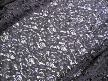 tissu en nylon CY-LW0032 tricoté par noir de dentelle de coton soluble dans l'eau de 150cm fournisseur