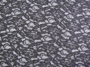 tissu en nylon CY-LW0032 tricoté par noir de dentelle de coton soluble dans l'eau de 150cm fournisseur