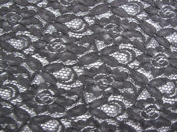 tissu en nylon CY-LW0032 tricoté par noir de dentelle de coton soluble dans l'eau de 150cm fournisseur