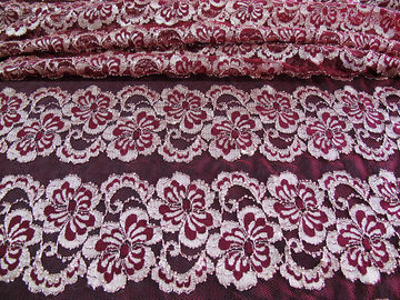 Teinture qui respecte l'environnement de tissu élastique floral onduleux de dentelle pour la robe de soirée CY-DK0037 fournisseur