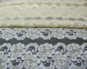 Teinture qui respecte l'environnement de tissu élastique floral onduleux de dentelle pour la robe de soirée CY-DK0037 fournisseur