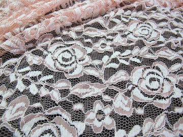 Tissu extensible de dentelle de polyester de Spandex de coton avec la dentelle de fleur tricotée par maille fournisseur