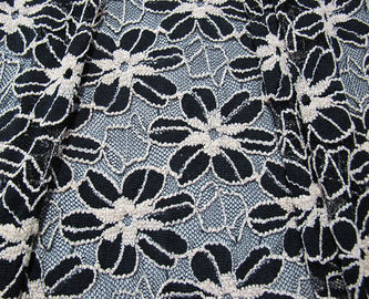 Noir/blanc a tricoté le tissu élastique de dentelle pour Madame Garment Sunflower Pattern CY-DK0008 fournisseur