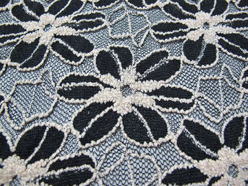 Noir/blanc a tricoté le tissu élastique de dentelle pour Madame Garment Sunflower Pattern CY-DK0008 fournisseur