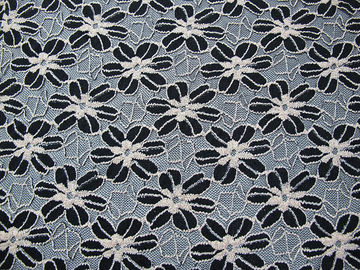 Noir/blanc a tricoté le tissu élastique de dentelle pour Madame Garment Sunflower Pattern CY-DK0008 fournisseur