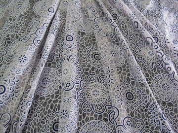 Dentelle géométrique épaisse de burn-out de coton de polyester de tissu blanc de dentelle pour la décoration de robe (CY-DK0023) fournisseur