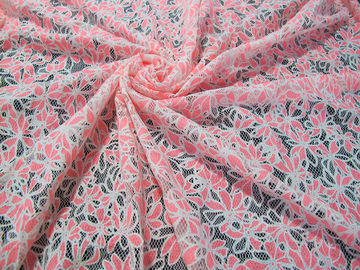 Tissu sur toute la surface coloré de dentelle de polyester de coton avec la dentelle de fleur de burn-out fournisseur