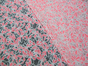 Tissu sur toute la surface coloré de dentelle de polyester de coton avec la dentelle de fleur de burn-out fournisseur