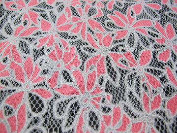 Tissu sur toute la surface coloré de dentelle de polyester de coton avec la dentelle de fleur de burn-out fournisseur