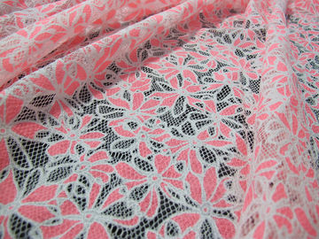 Tissu sur toute la surface coloré de dentelle de polyester de coton avec la dentelle de fleur de burn-out fournisseur