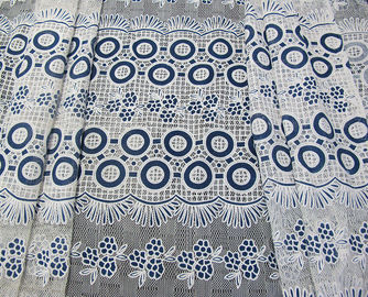 Dentelle de fleur de burn-out de tissu de dentelle de polyester de point colorée par coton pour des filles 'robe et des jupes (CY-DK0022) fournisseur