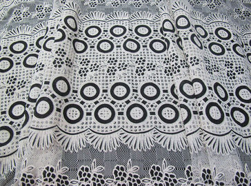 Dentelle de fleur de burn-out de tissu de dentelle de polyester de point colorée par coton pour des filles 'robe et des jupes (CY-DK0022) fournisseur