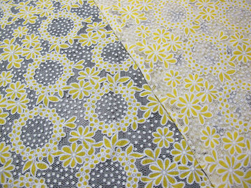 Tissu sur toute la surface de dentelle de fleur de burn-out de polyester coloré par cercle de coton pour des vêtements d'enfant fournisseur